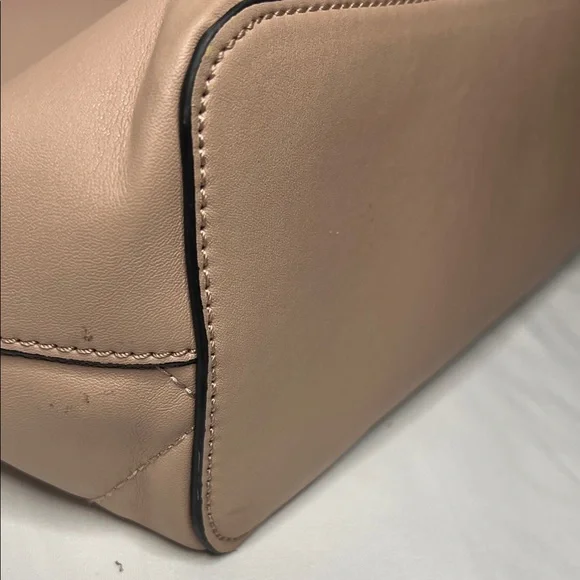 GUESS Quilted Taupe/Beige Leather-Look Tote - Picture 6 of 10